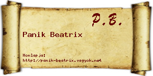 Panik Beatrix névjegykártya